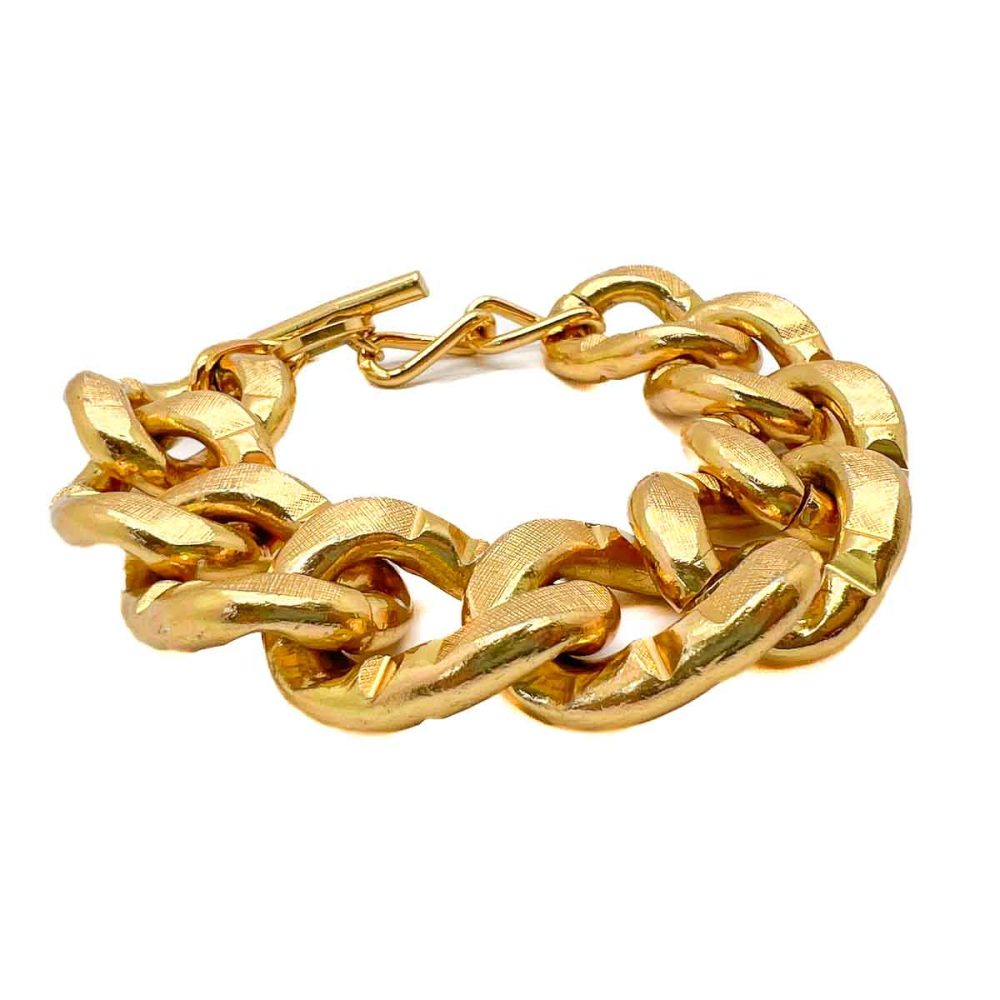 Vintage Chunky Textured Curb Bracelet