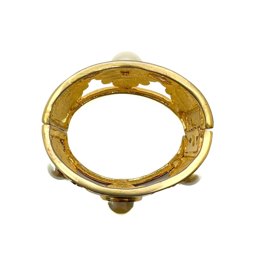 Vintage Pearl Floral Motif Cuff