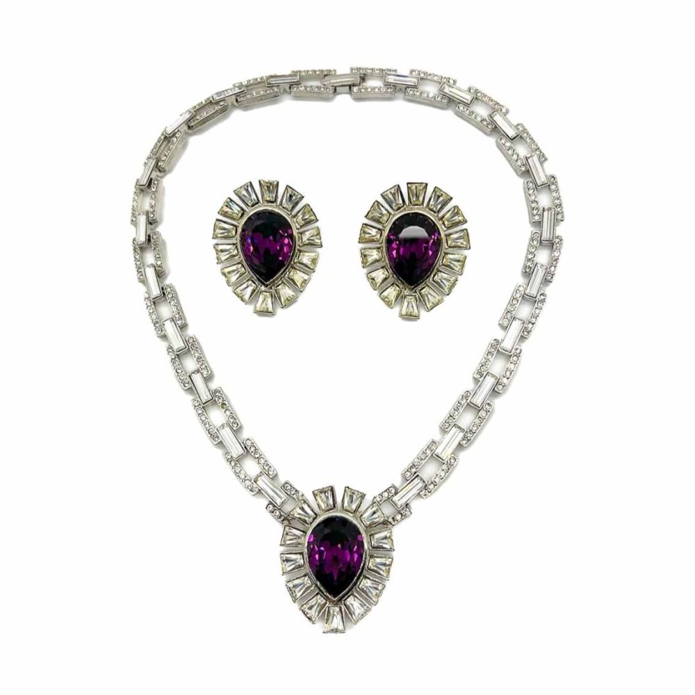 Vintage Amethyst Teardrop Necklace