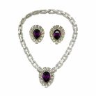 Jennifer Gibson Jewellery 1821 (2) Vintage Amethyst Teardrop Necklace