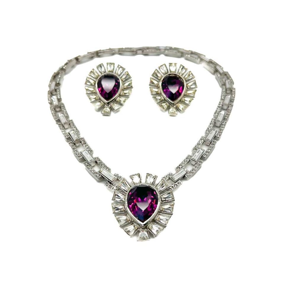 Vintage Amethyst Teardrop Necklace