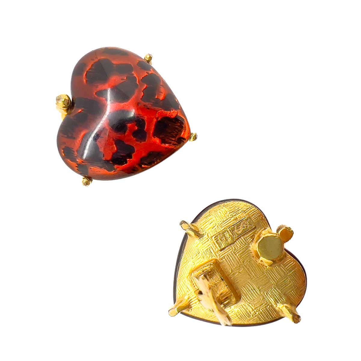 Jennifer Gibson Jewellery 1795 (3) Vintage YSL Heart Leopard Earrings