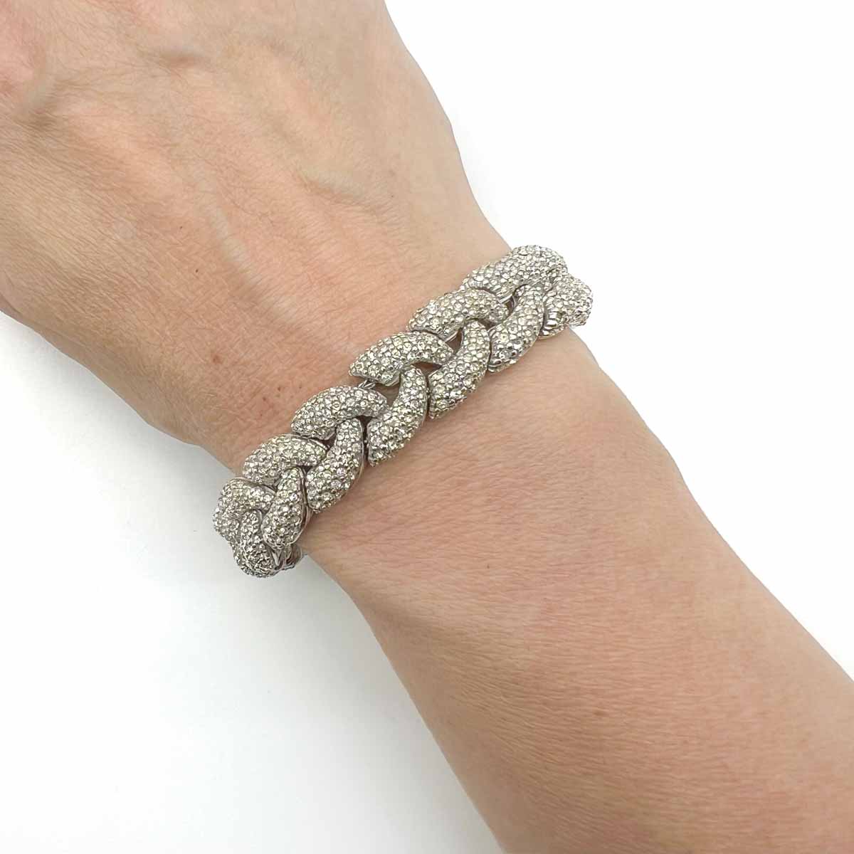 Jennifer Gibson Jewellery 1803 (5) Vintage Ciner Paste Plait Bracelet