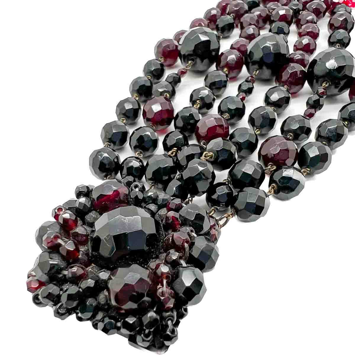 Jennifer Gibson Jewellery 1809 (4) Vintage Miriam Haskell Garnet Cuff