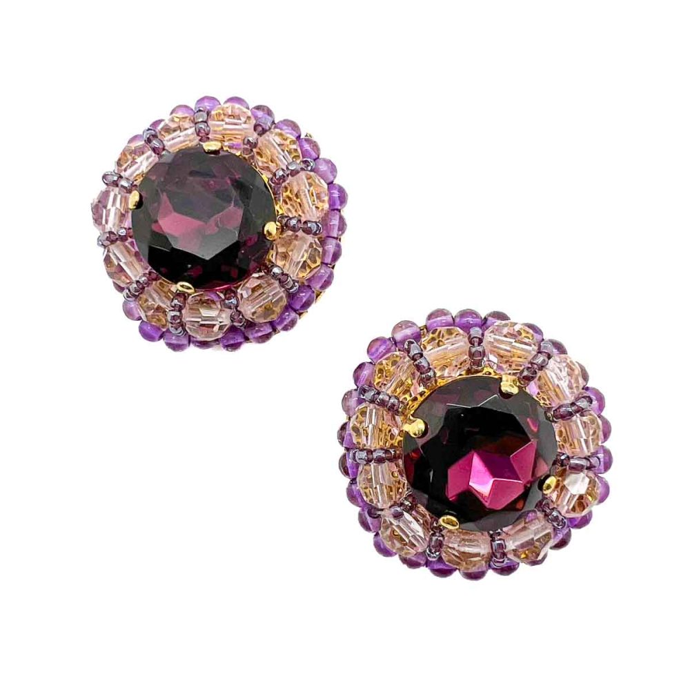 Vintage Grand Amethyst Crystal Earrings