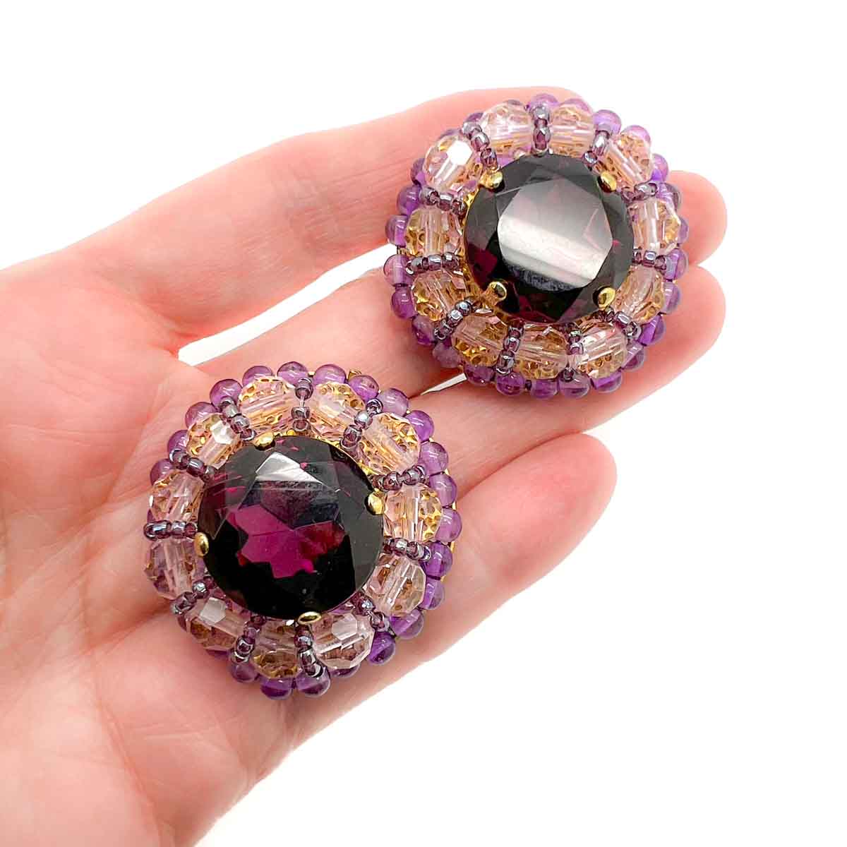 Jennifer Gibson Jewellery 1812 (6) Vintage Grand Amethyst Crystal Earrings