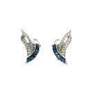 Jennifer Gibson Jewellery 1814 (2) Vintage Sapphire Paste Swoosh Earrings