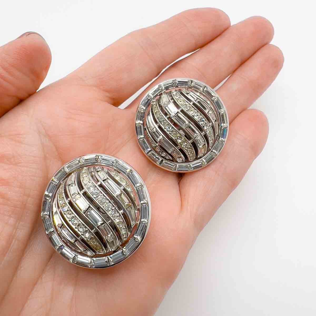 Jennifer Gibson Jewellery 1816 (1) Vintage Trifari Deco Baguette Earrings