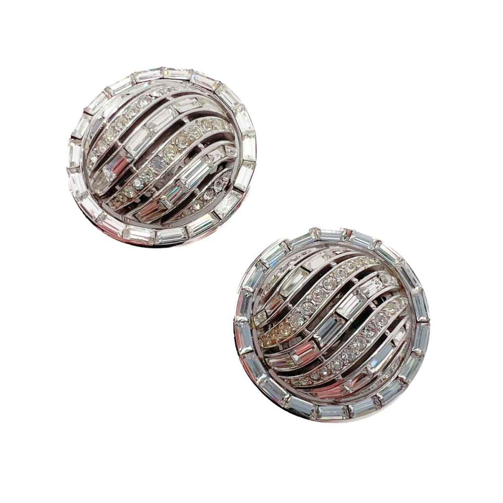Vintage Trifari Deco Baguette Earrings