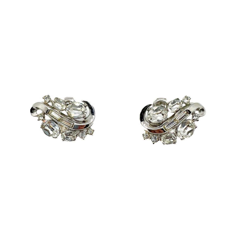 Vintage Crown Trifari Swirl Earrings