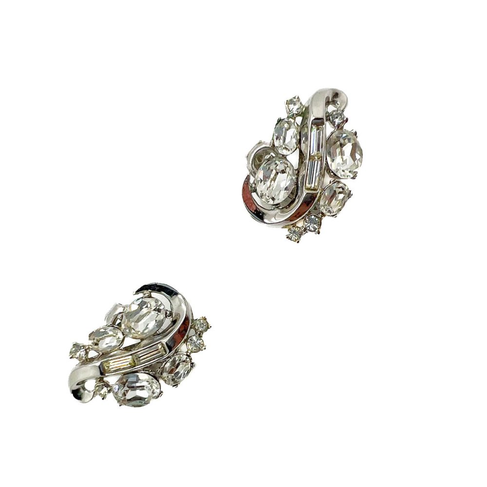 Vintage Crown Trifari Swirl Earrings