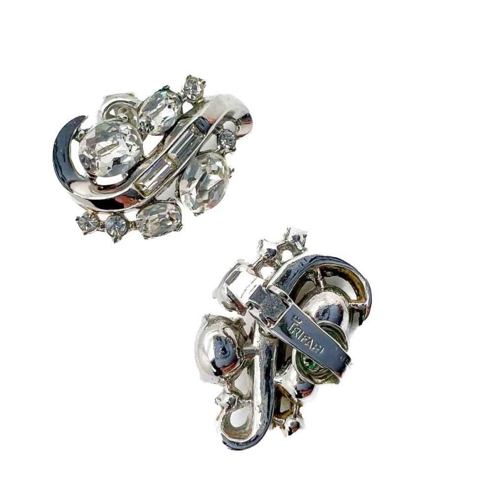 Vintage Crown Trifari Swirl Earrings