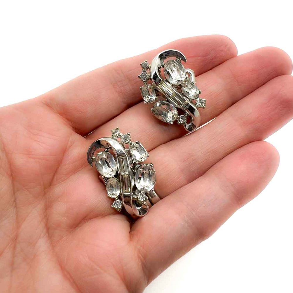 Vintage Crown Trifari Swirl Earrings