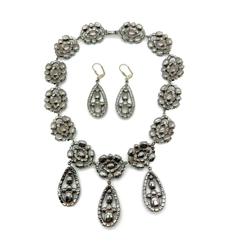 Vintage Emerald Crystal Demi Parure
