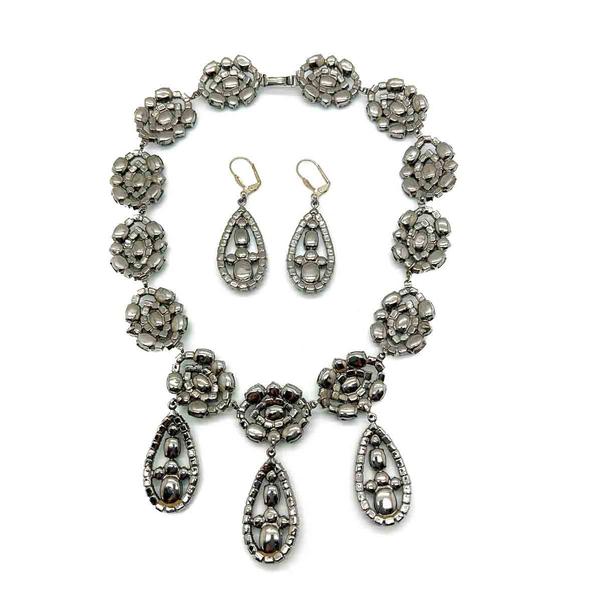 Jennifer Gibson Jewellery 1825 (1) Vintage Emerald Crystal Demi Parure