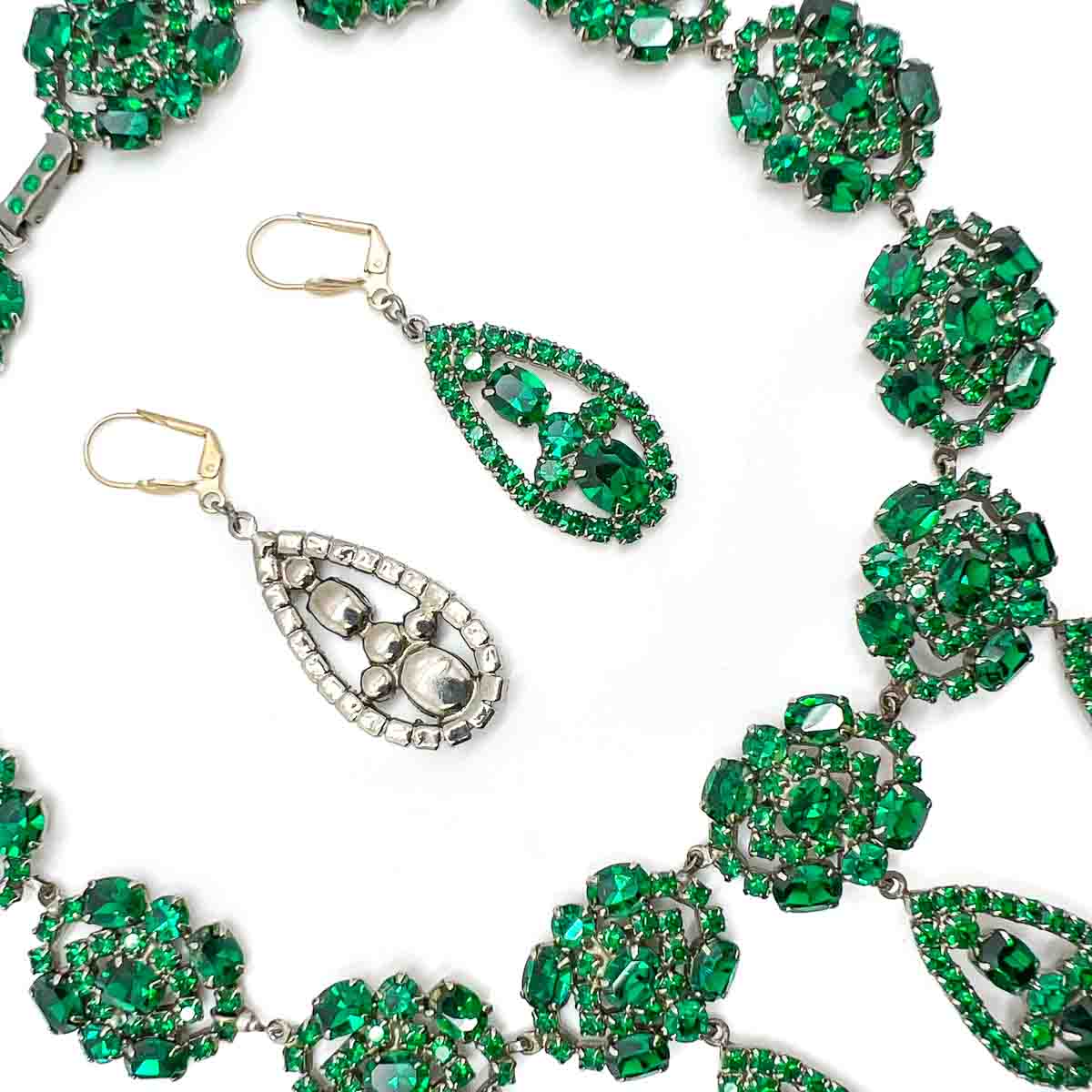 Jennifer Gibson Jewellery 1825 (6) Vintage Emerald Crystal Demi Parure