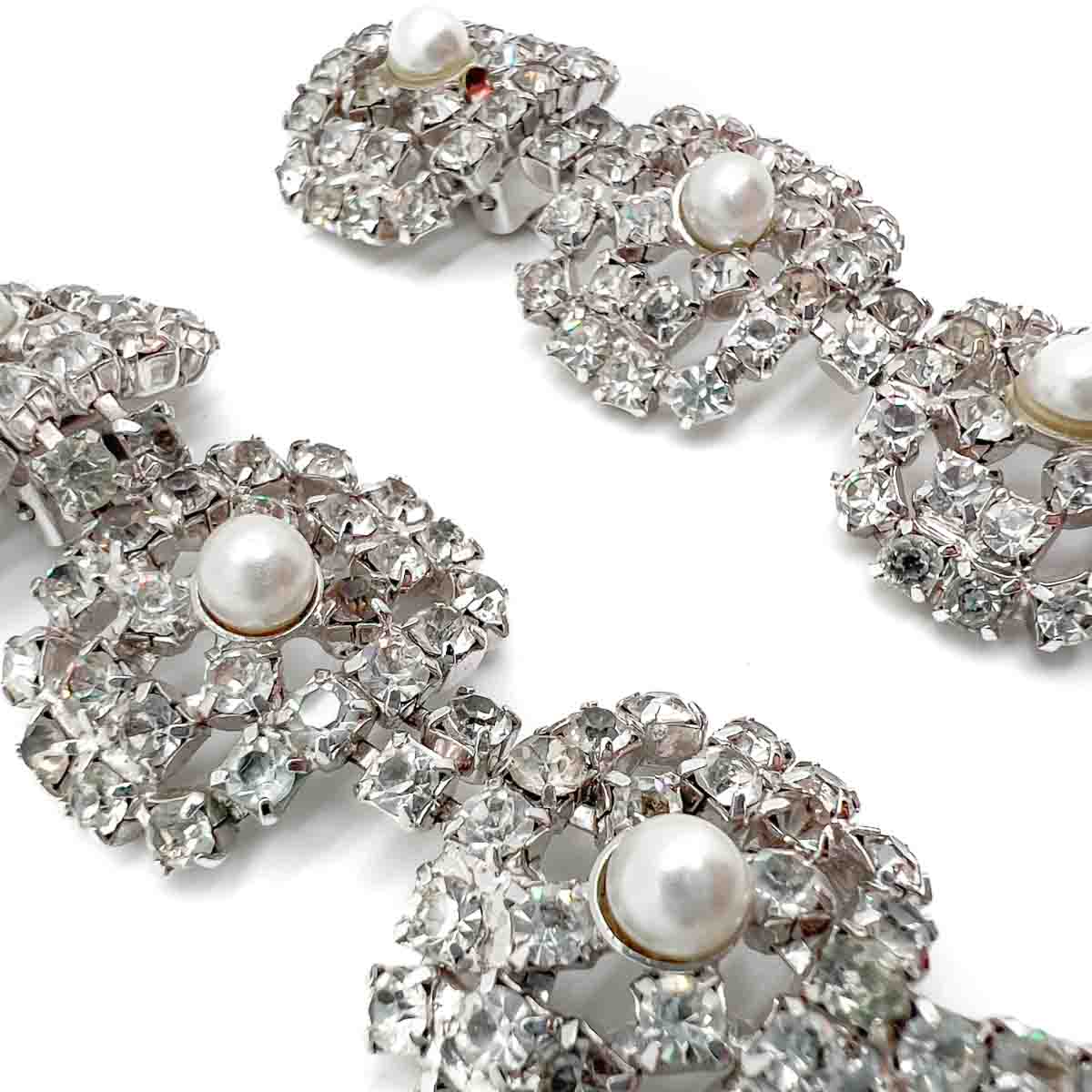 Jennifer Gibson Jewellery 1826 (3) Vintage Crystal & Pearl Drop Earrings