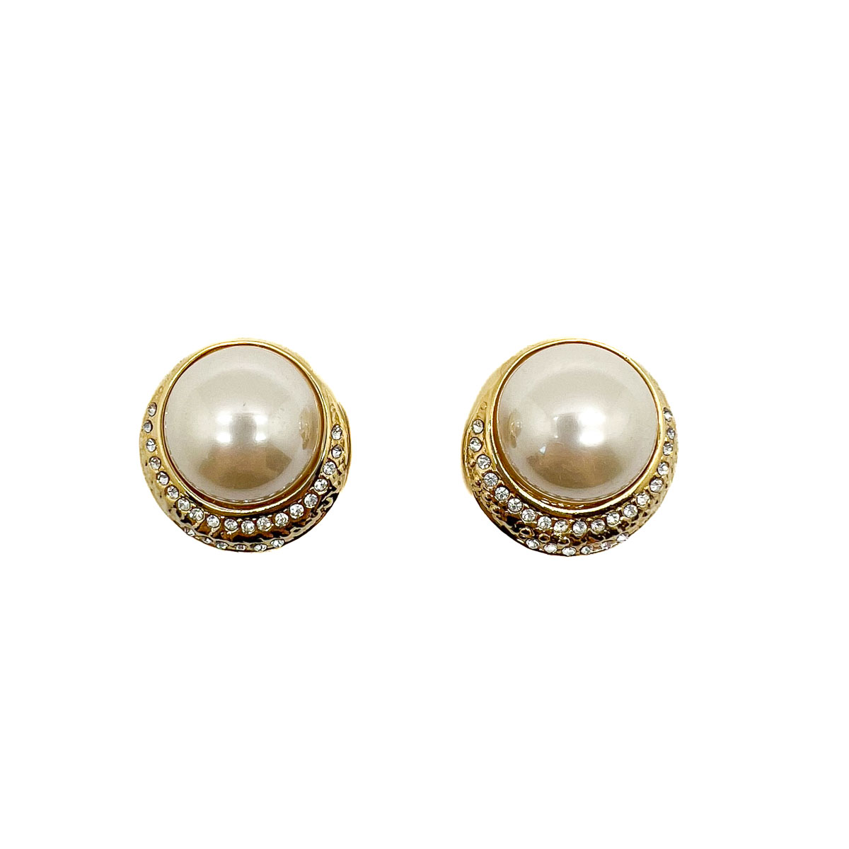 Jennifer Gibson Jewellery 1829 (2) Vintage Grand Pearl Crescent Earrings