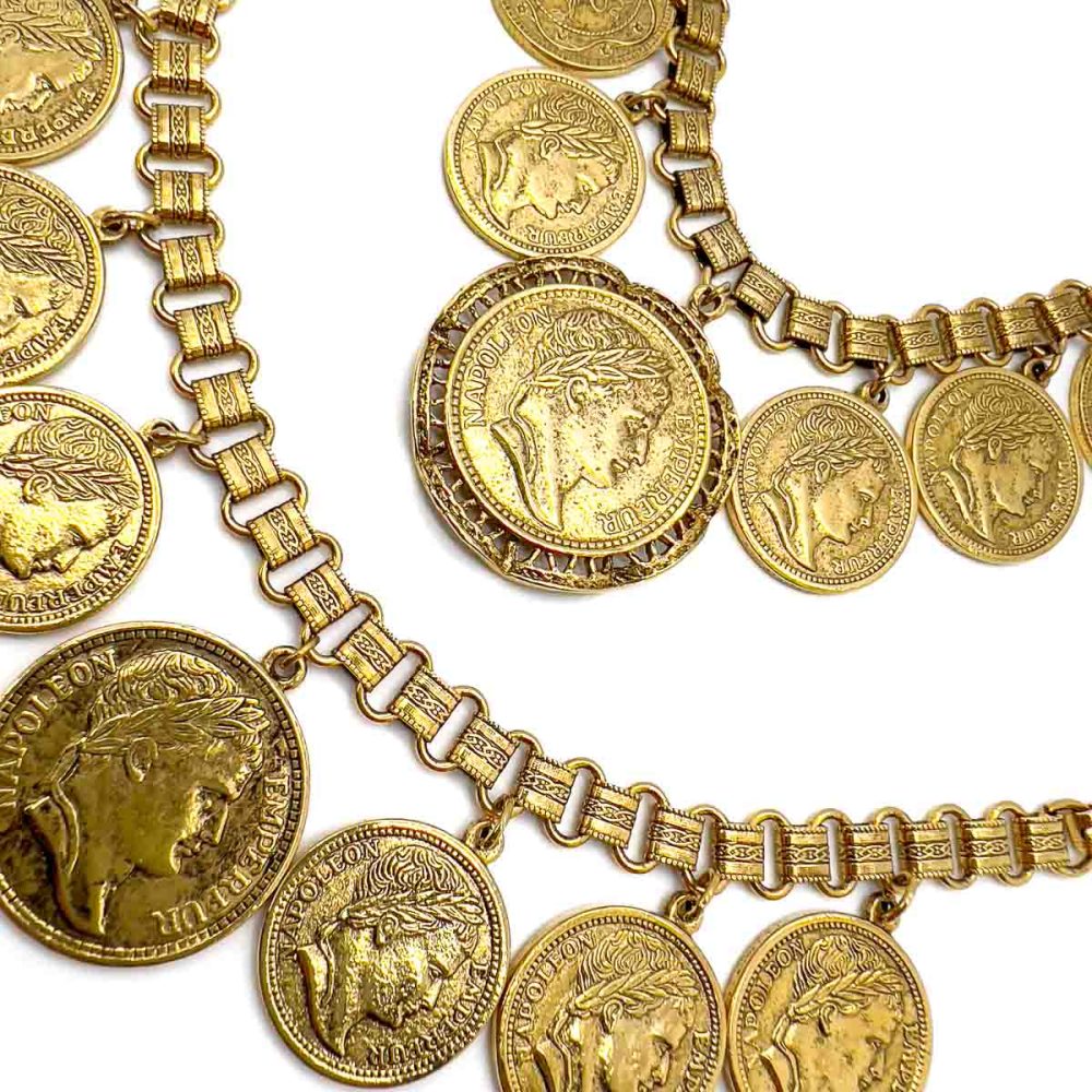 Vintage Goldette Chunky Coin Necklace