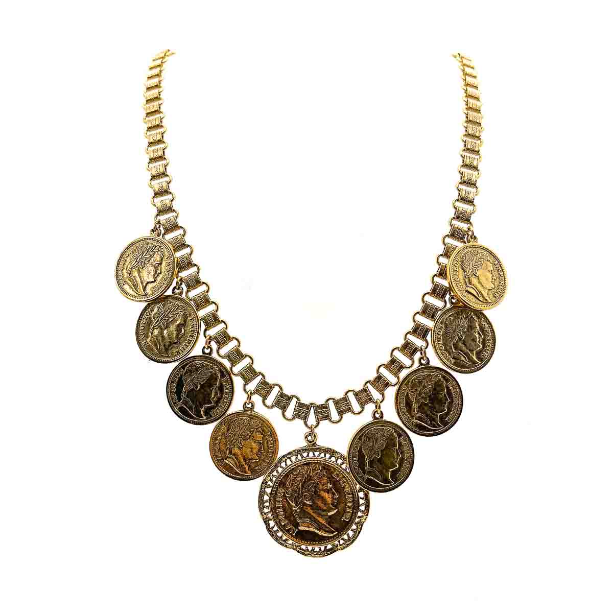Jennifer Gibson Jewellery 1830 (5) Vintage Goldette Chunky Coin Necklace