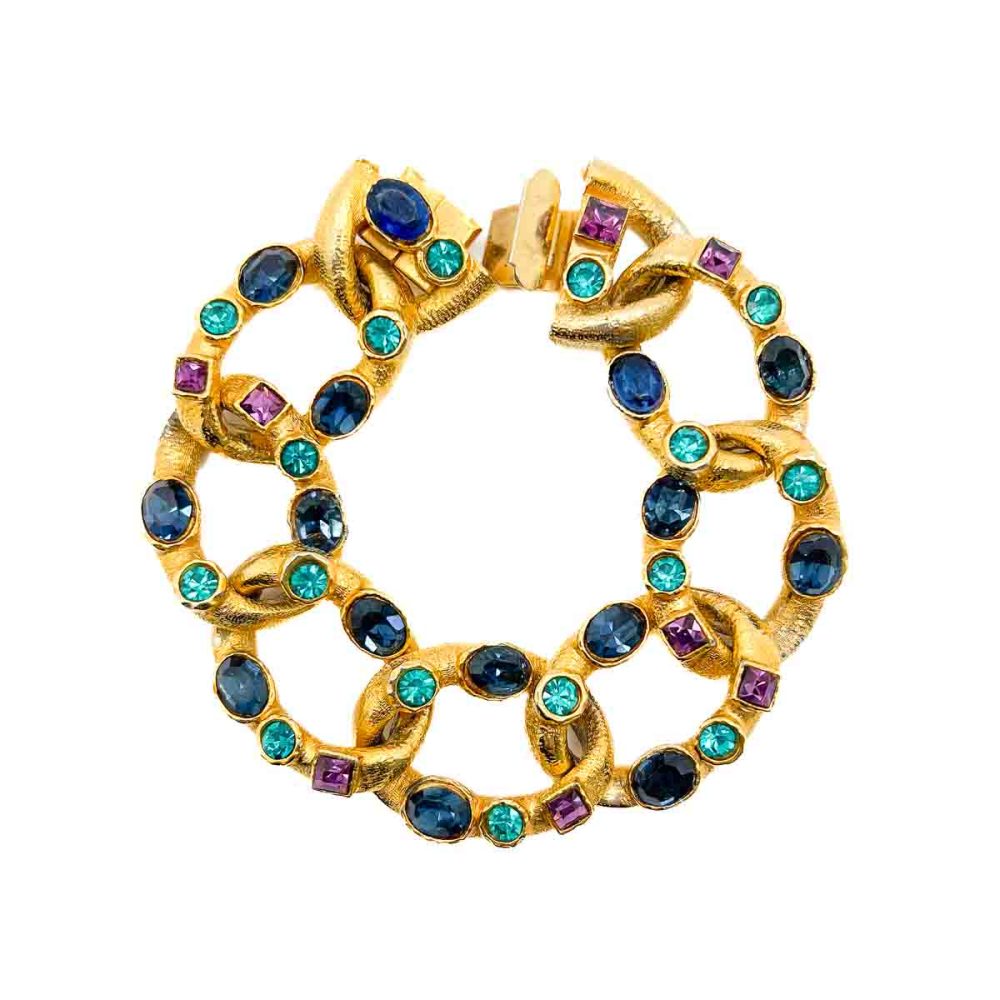 Vintage Gem Set Curb Bracelet