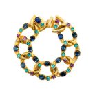 Jennifer Gibson Vintage Jewellery 1801 (1) Vintage Gem Set Curb Bracelet