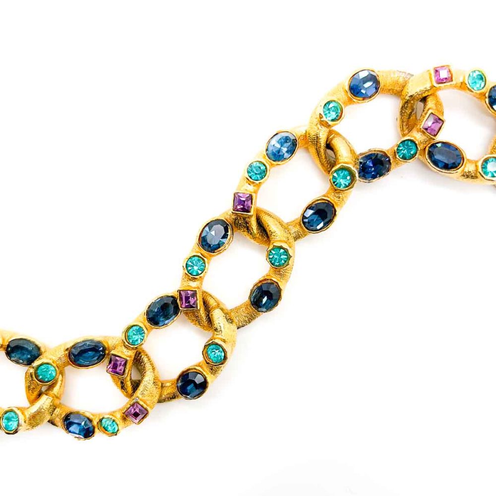 Vintage Gem Set Curb Bracelet