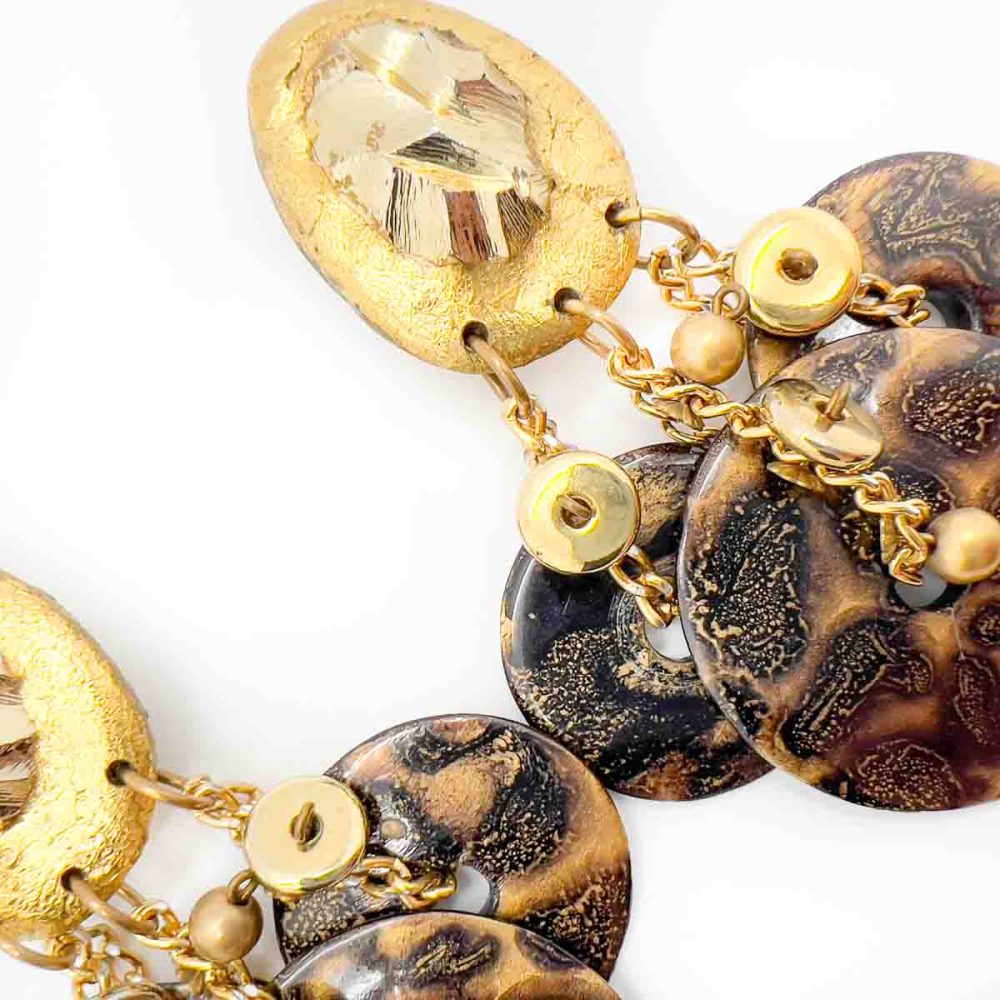 Vintage Ikarami Leopard Print Statement Earrings