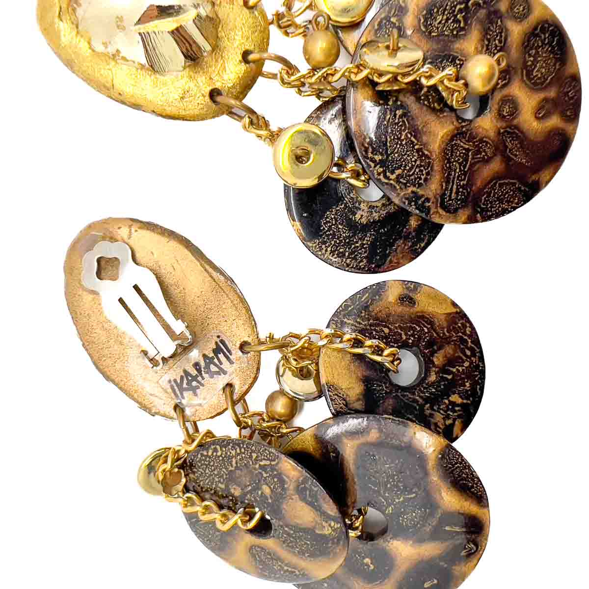 Jennifer Gibson Jewellery 1834 (5) Vintage Ikarami Leopard Print Statement Earrings