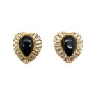 Vintage Cabochon Heart Earrings