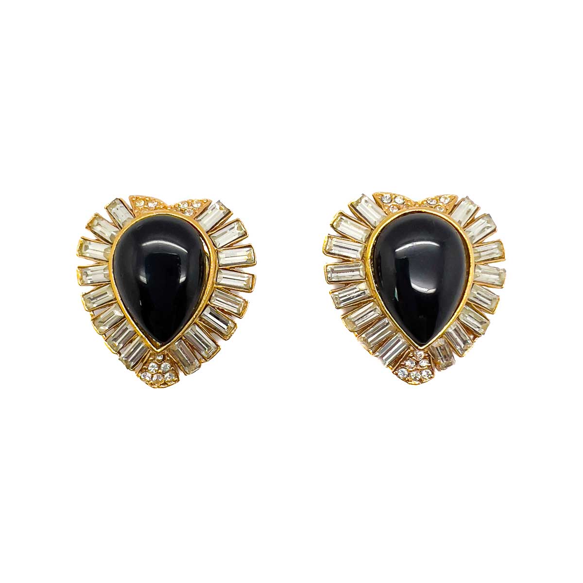 Jennifer Gibson Jewellery 1836 (2) Vintage Cabochon Heart Earrings
