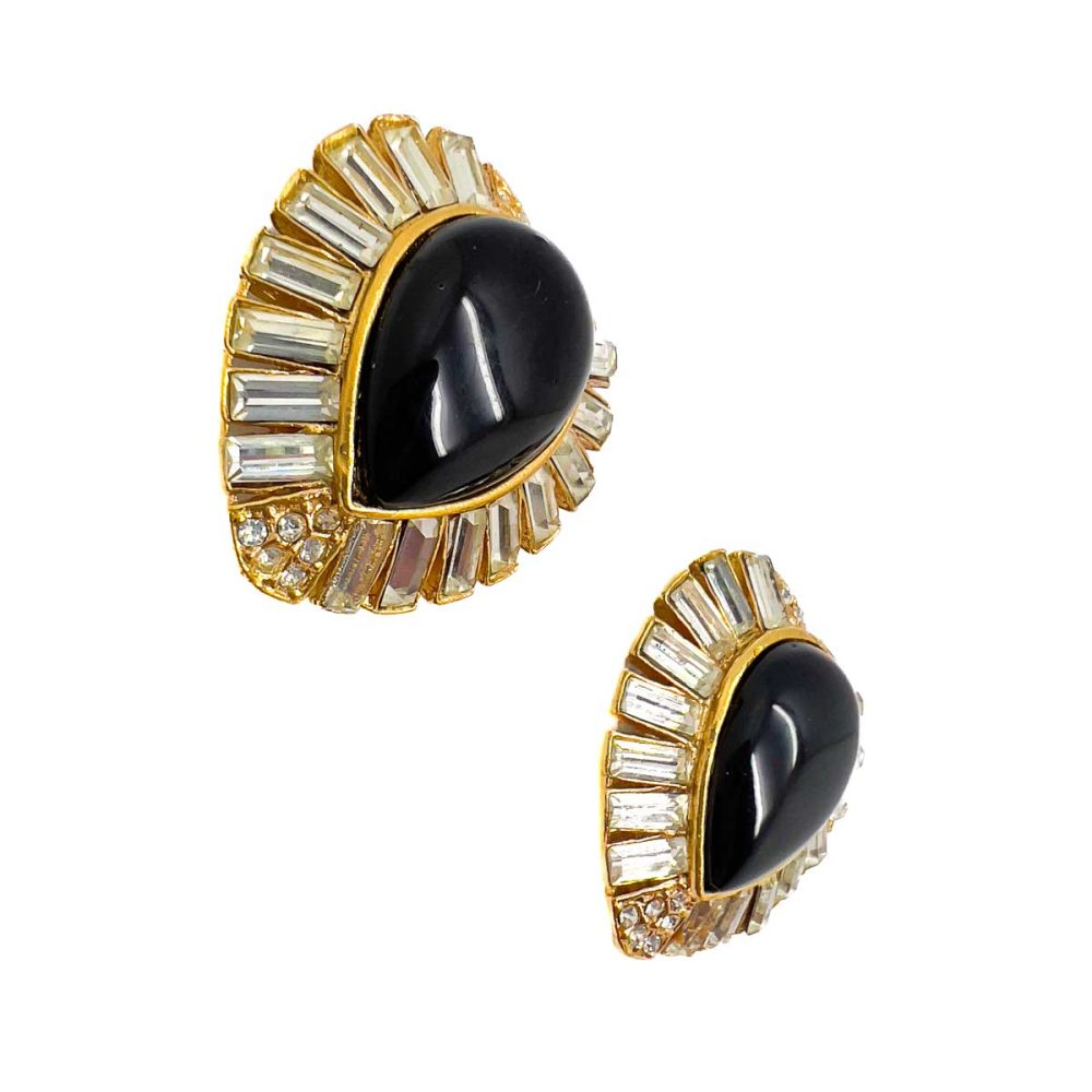 Vintage Cabochon Heart Earrings