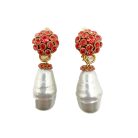 Jennifer Gibson Jewellery 1837 (2) Vintage Baroque Pearl & Crystal Earrings