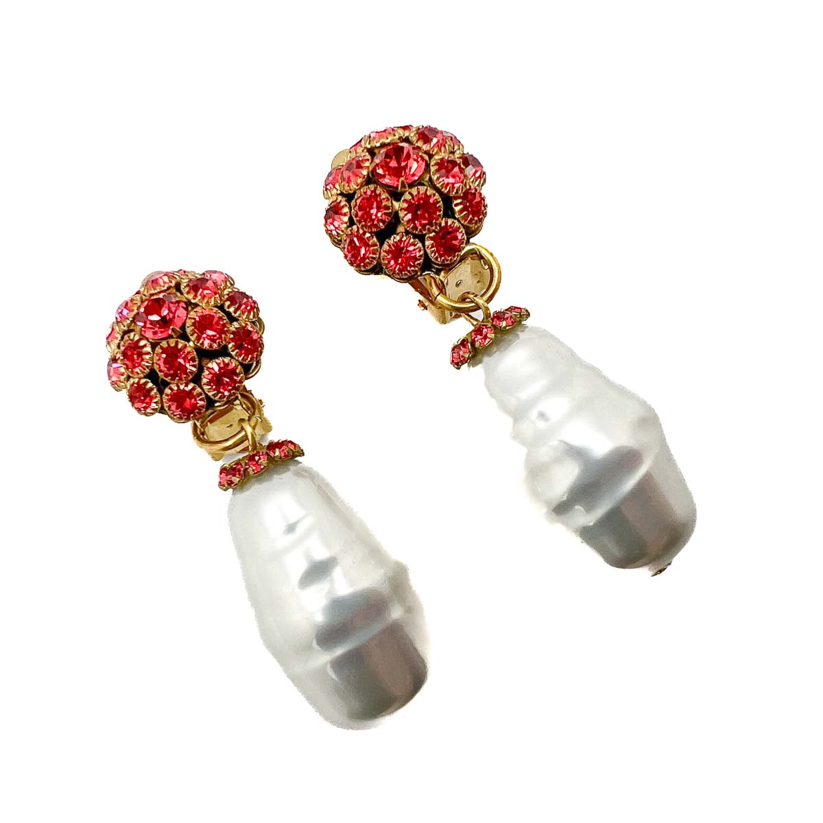 Jennifer Gibson Jewellery 1837 (4) Vintage Baroque Pearl & Crystal Earrings
