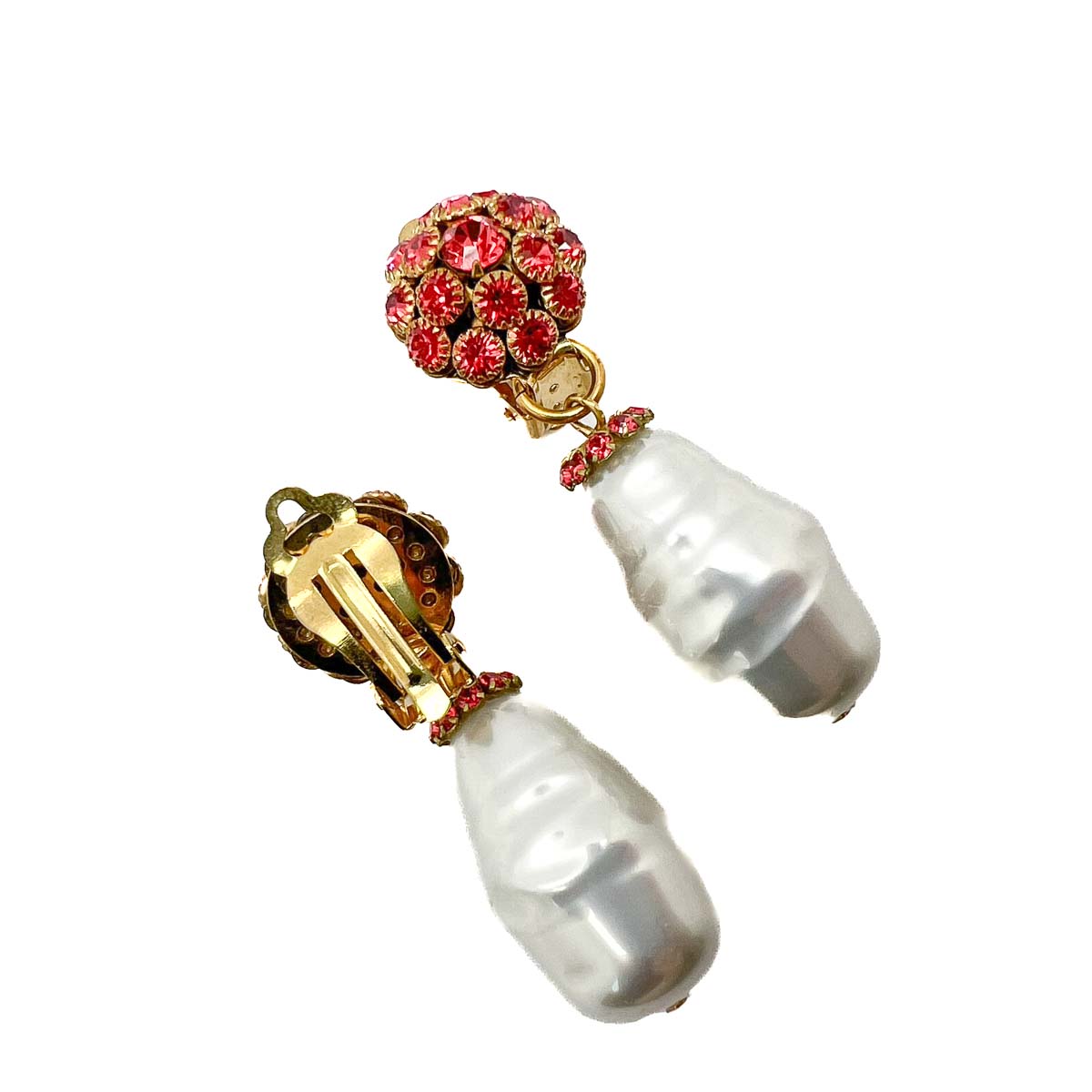 Jennifer Gibson Jewellery 1837 (5) Vintage Baroque Pearl & Crystal Earrings