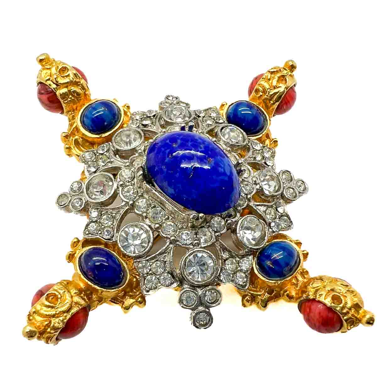Jennifer Gibson Jewellery 1838 (1) Vintage Kenneth Jay Lane Jewelled Cruciform Brooch