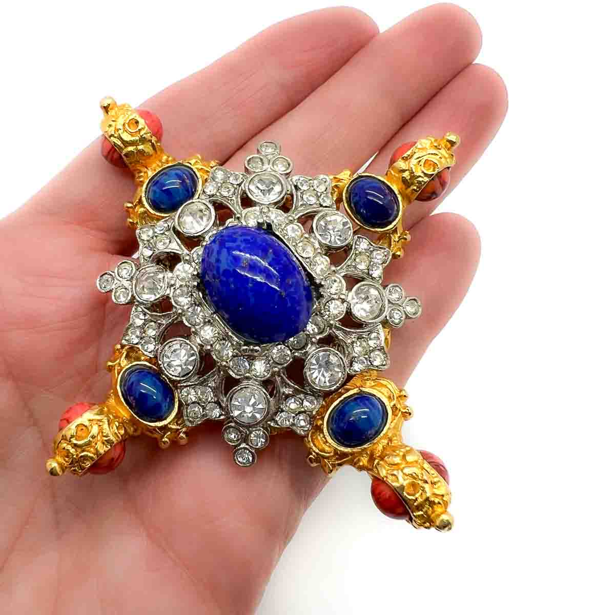 Jennifer Gibson Jewellery 1838 (4) Vintage Kenneth Jay Lane Jewelled Cruciform Brooch