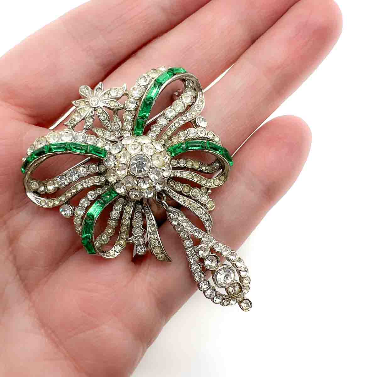 Jennifer Gibson Jewellery 1841 (1) Vintage Edwardian Inspired Emerald Paste Brooch