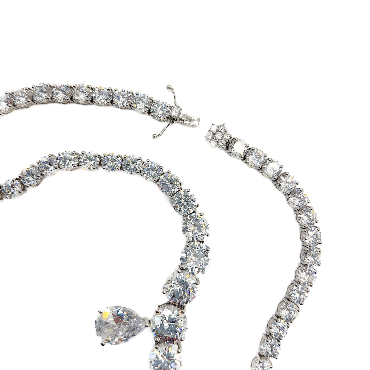 Jennifer Gibson Jewellery 1847 (2) Vintage Silver Riviere Droplet Necklace
