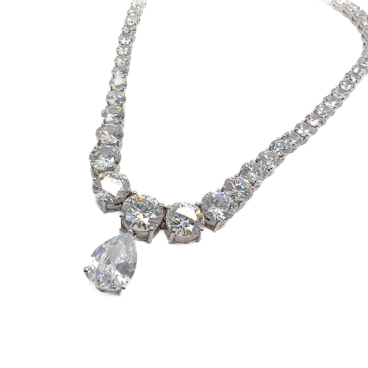 Jennifer Gibson Jewellery 1847 (3) Vintage Silver Riviere Droplet Necklace