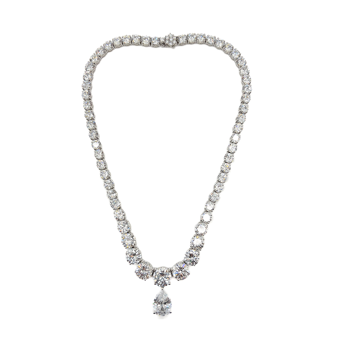 Jennifer Gibson Jewellery 1847 (4) Vintage Silver Riviere Droplet Necklace