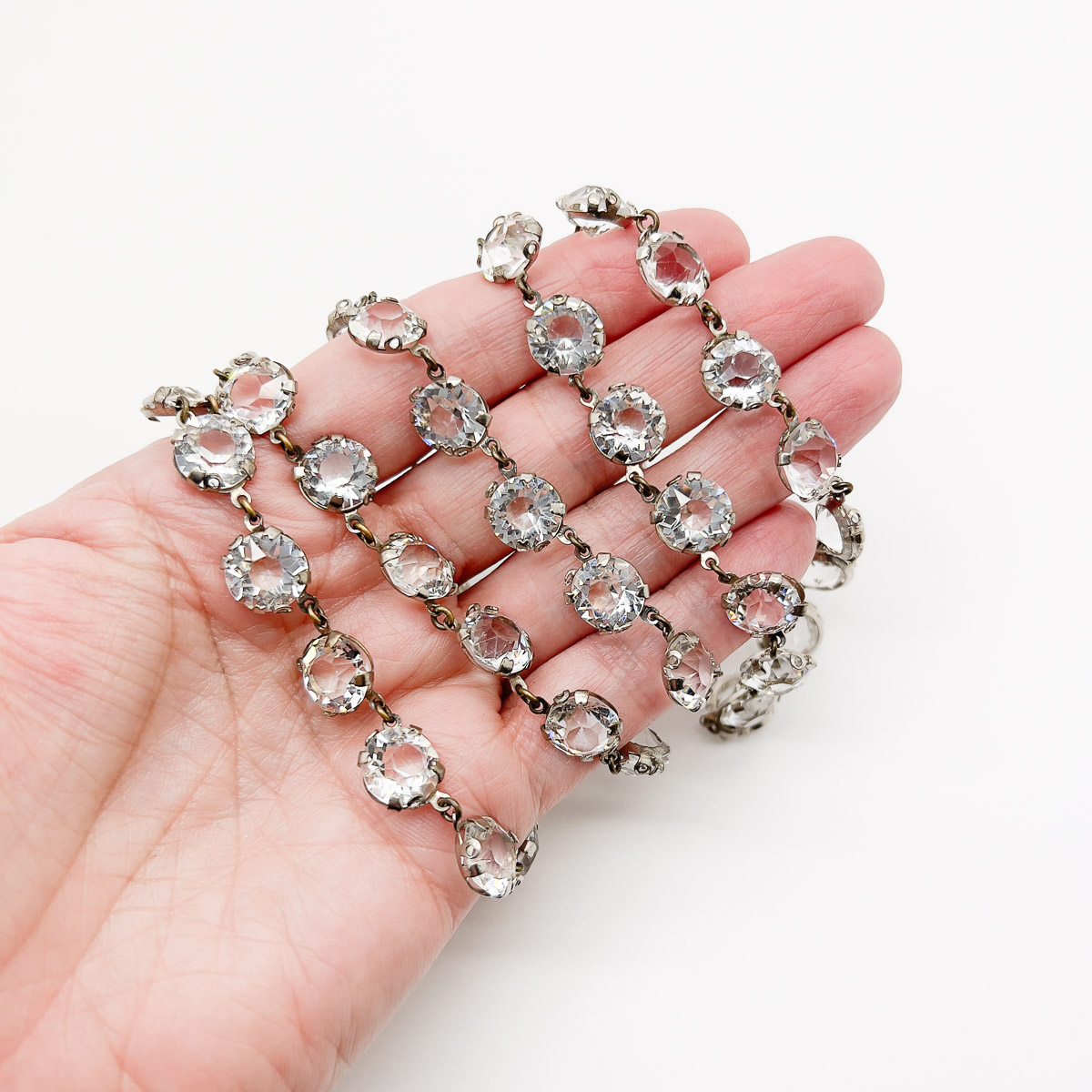 Jennifer Gibson Jewellery 1848 (3) Antique Crystal Riviere Necklace