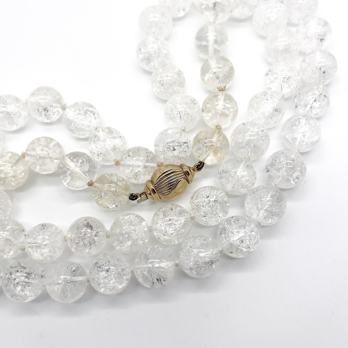 Jennifer Gibson Jewellery 1850 (1) Vintage 9ct Crackle Rock Crystal Necklace