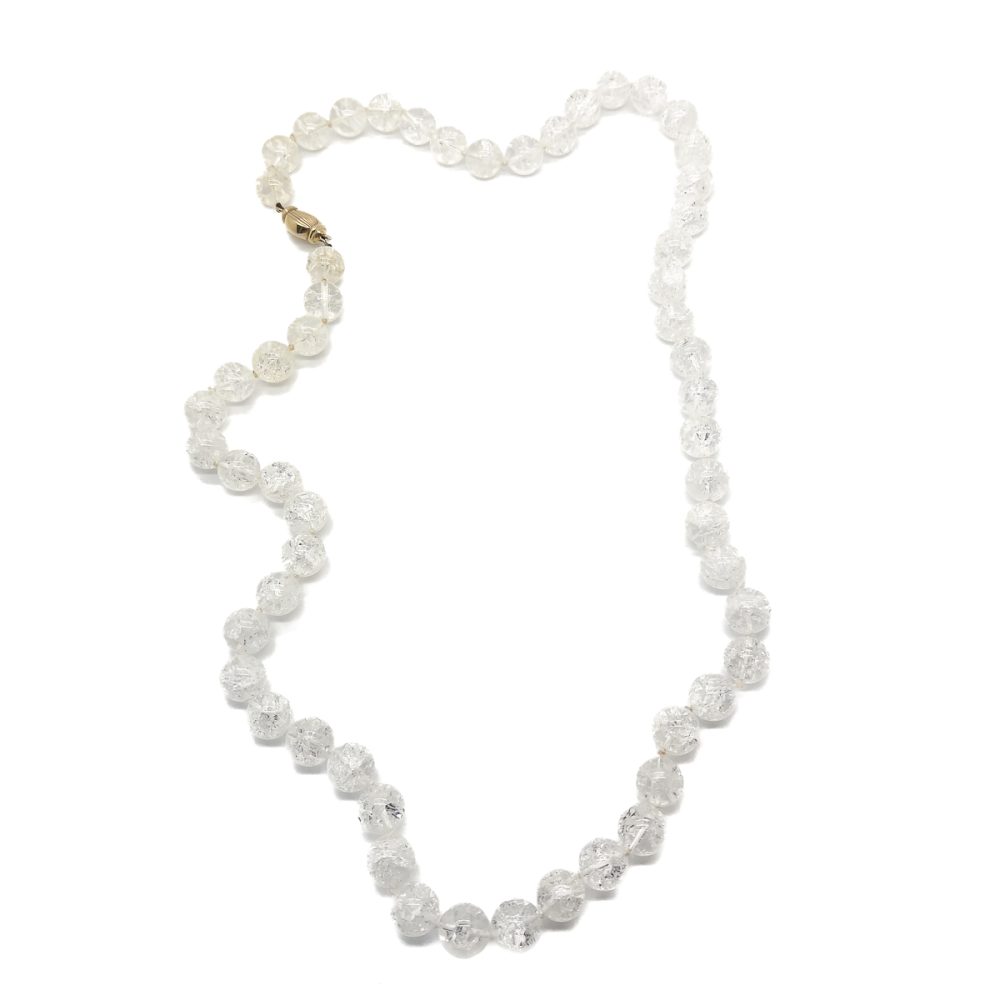 Vintage 9ct Crackle Rock Crystal Necklace