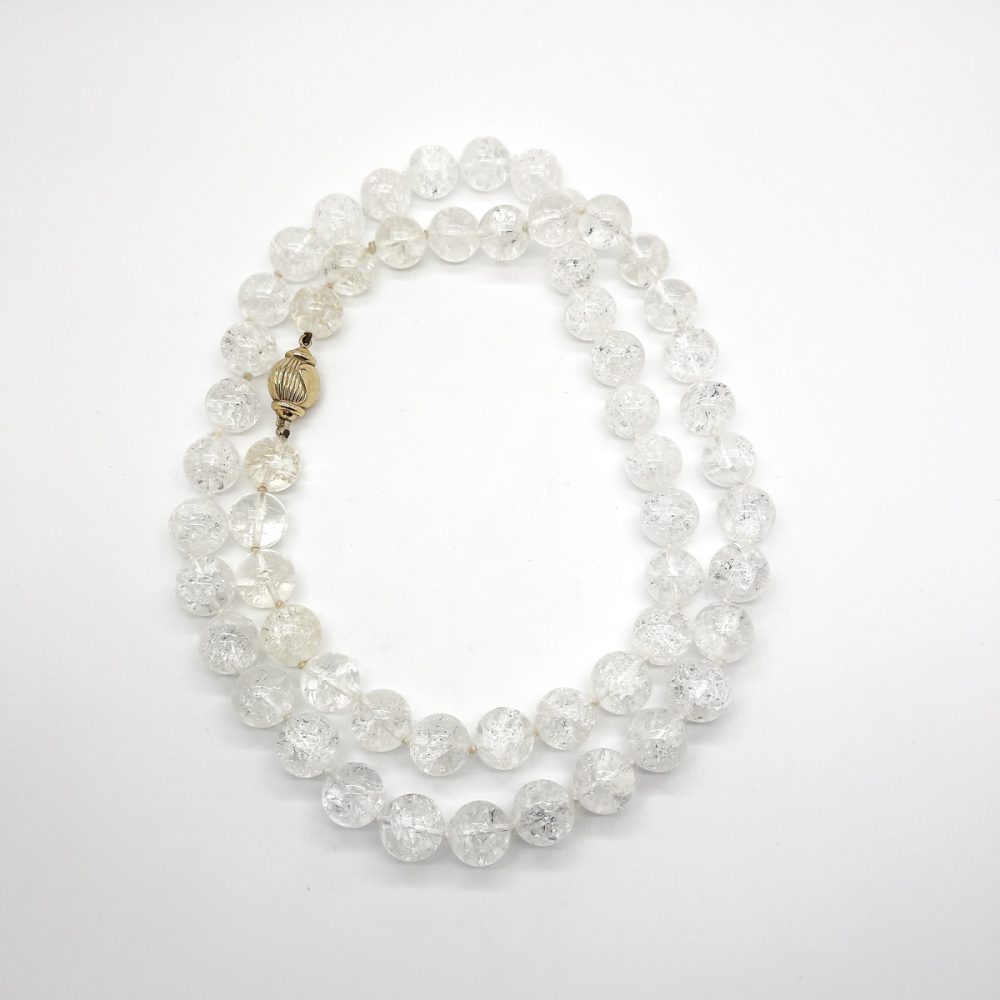 Vintage 9ct Crackle Rock Crystal Necklace