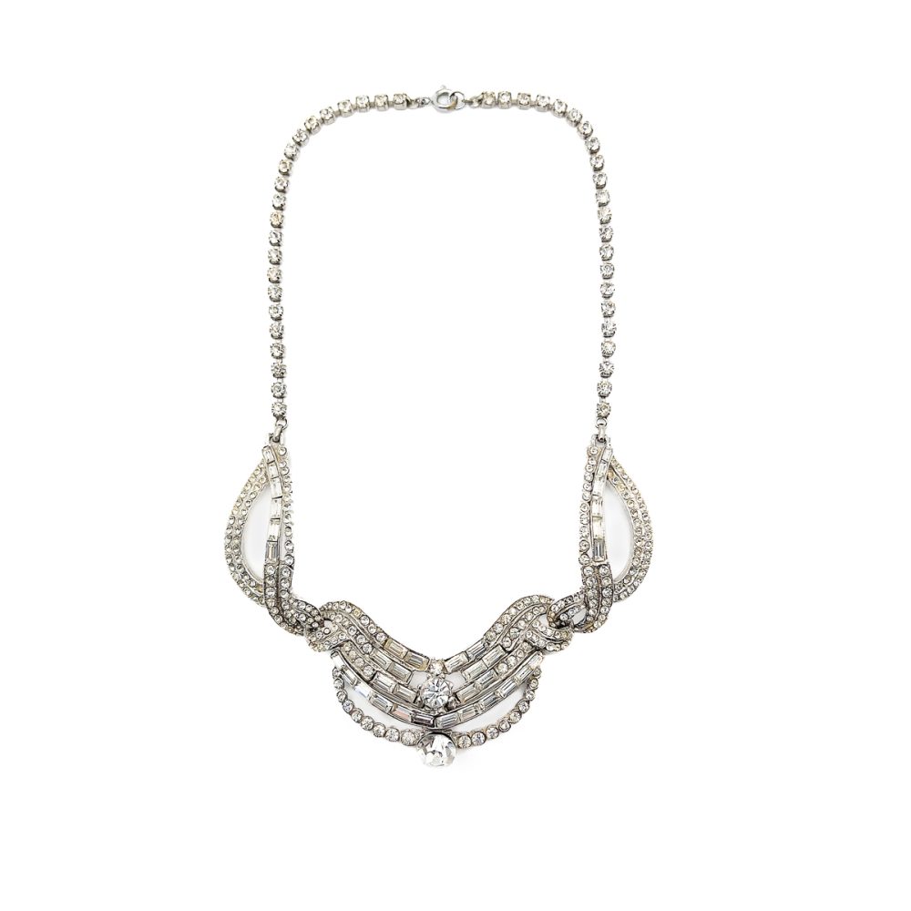 Vintage Hollywood Deco Paste Necklace