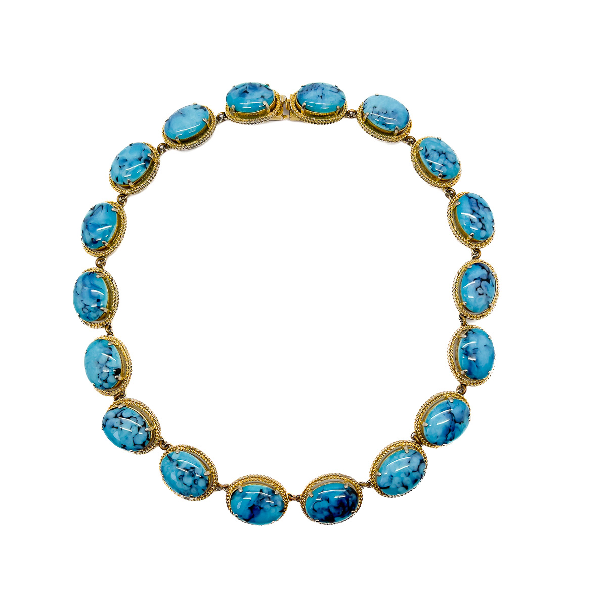 Jennifer Gibson Jewellery 1856 (2) Vintage Dior Turquoise Riviere Necklace