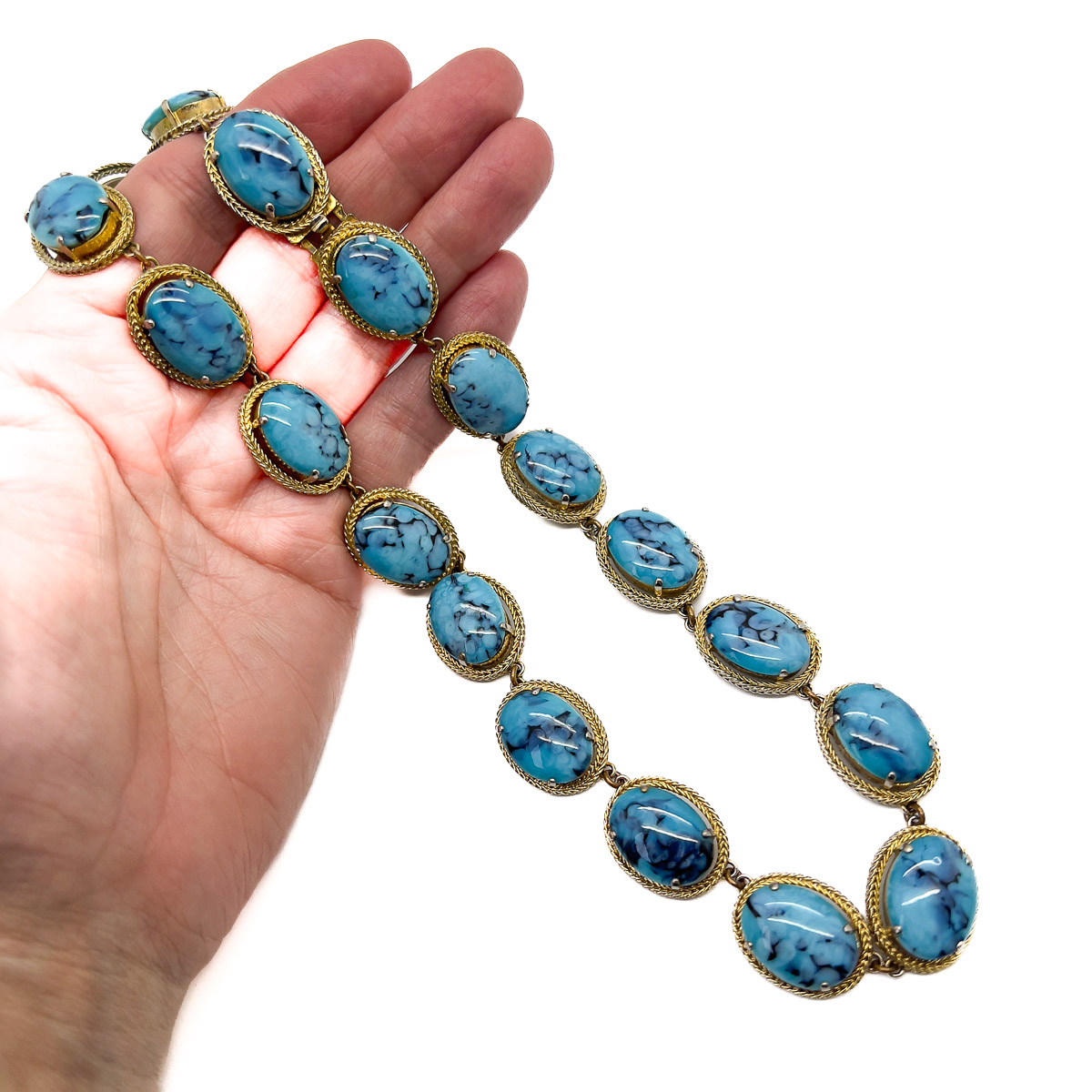 Jennifer Gibson Jewellery 1856 (6) Vintage Dior Turquoise Riviere Necklace