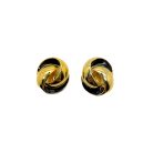 Jennifer Gibson Jewellery 1876 (1) Vintage Gold & Black Knot Earrings