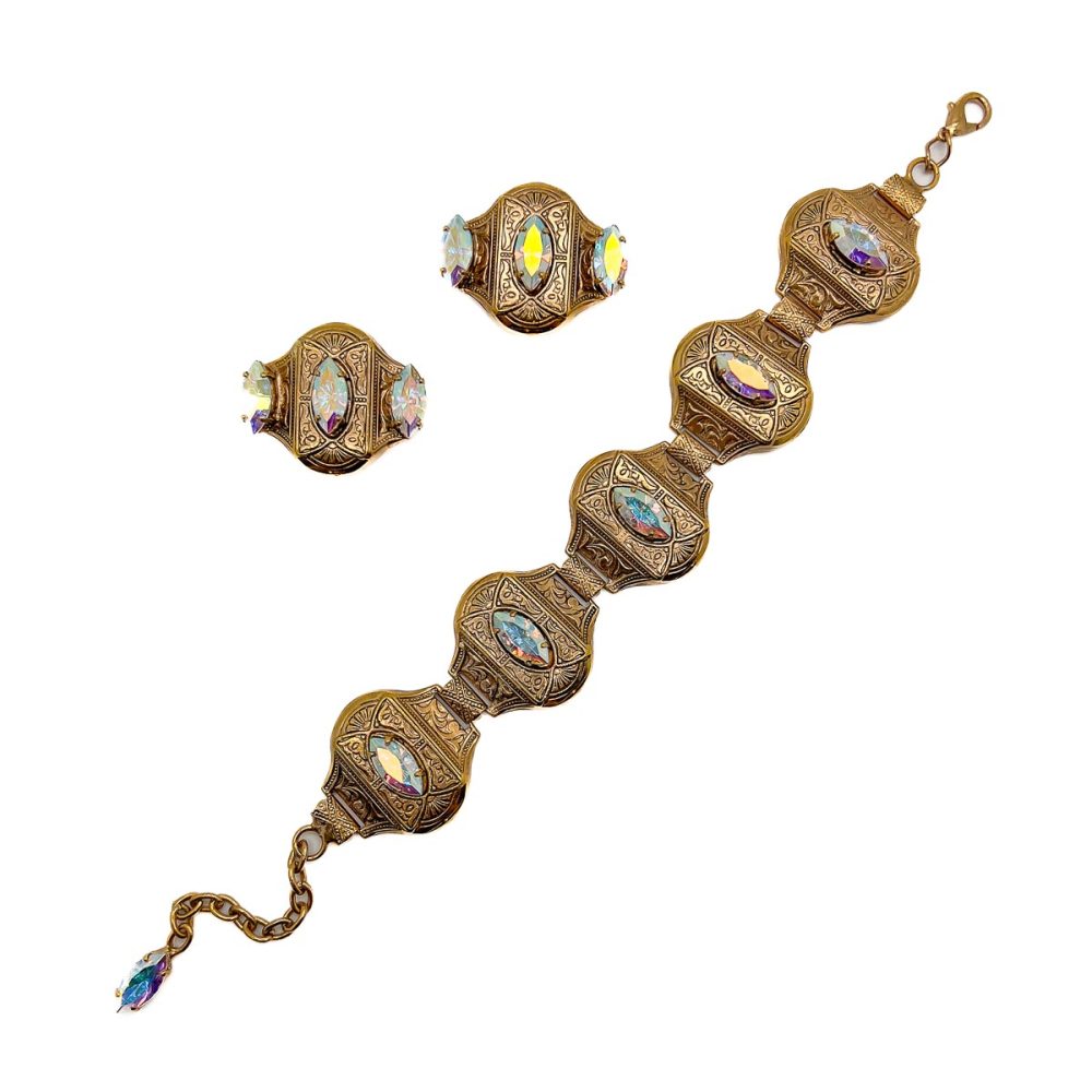 Vintage Aurora Borealis Bracelet and Earrings